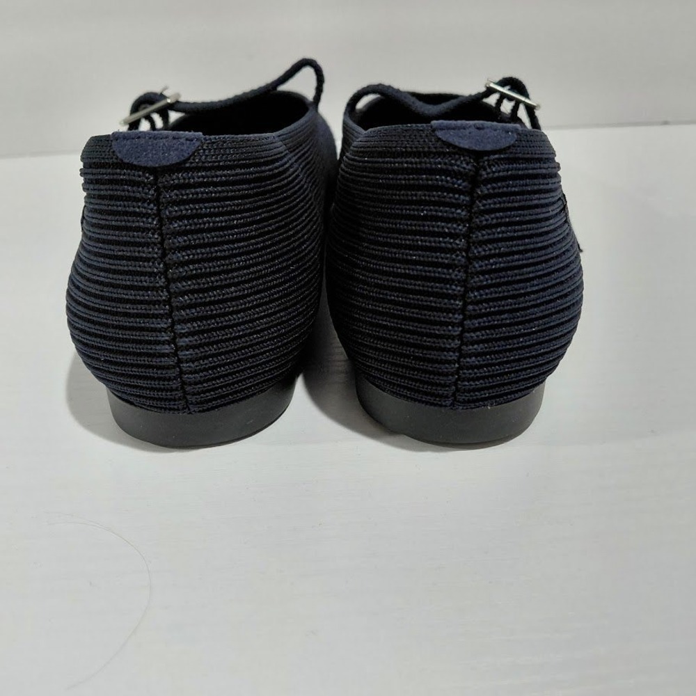 Vivaia Margot Mary Jane Flats Navy Blue Ribbed Knit Square Toe Sustainable 39.5 - Picture 10 of 13